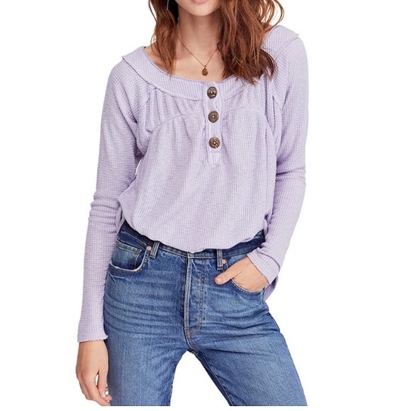 Free People Must Have Henley Lilac Size Medium - Picture 3 of 13